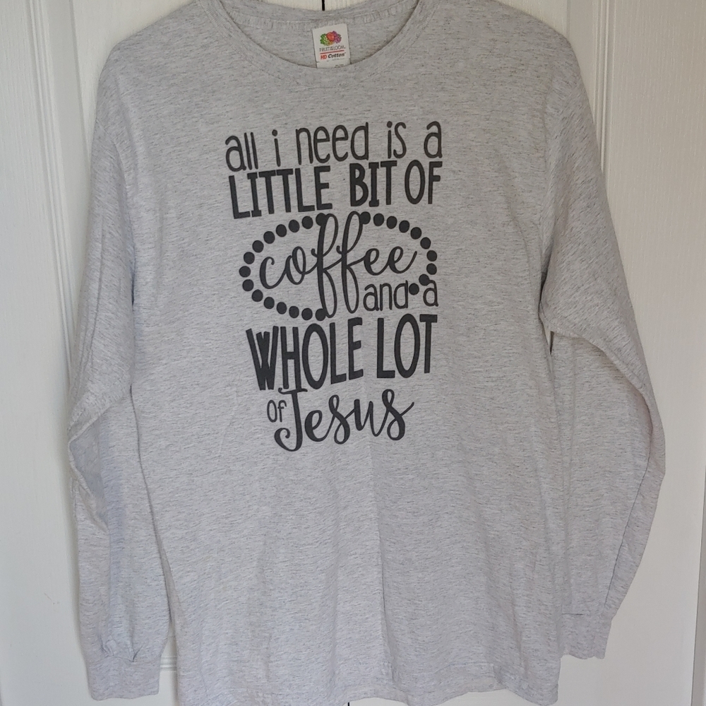Gray long sleeve t-shirt